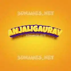 anjaligaurav in Orange Toon style - 3D name wallpaper