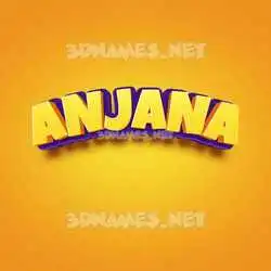 anjana in Orange Toon style - 3D name wallpaper