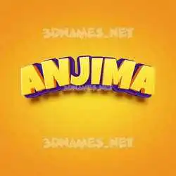 anjima in Orange Toon style - 3D name wallpaper