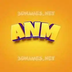 anm in Orange Toon style - 3D name wallpaper
