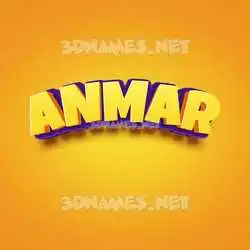 anmar in Orange Toon style - 3D name wallpaper