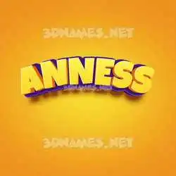 anness in Orange Toon style - 3D name wallpaper
