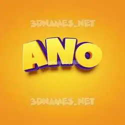 ano in Orange Toon style - 3D name wallpaper