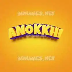 anokkhi in Orange Toon style - 3D name wallpaper