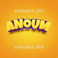 anoum in Orange Toon style - 3D name wallpaper