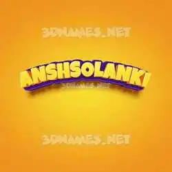 anshsolanki in Orange Toon style - 3D name wallpaper