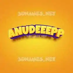 anudeeepp in Orange Toon style - 3D name wallpaper