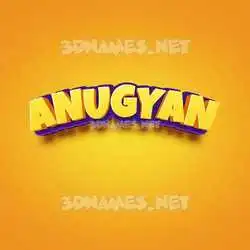 anugyan in Orange Toon style - 3D name wallpaper