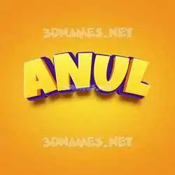 anul in Orange Toon style - 3D name wallpaper