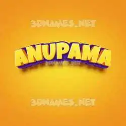 anupama in Orange Toon style - 3D name wallpaper