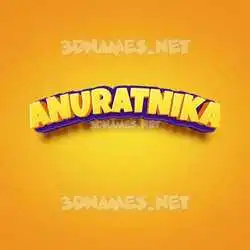 anuratnika in Orange Toon style - 3D name wallpaper