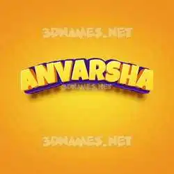 anvarsha in Orange Toon style - 3D name wallpaper