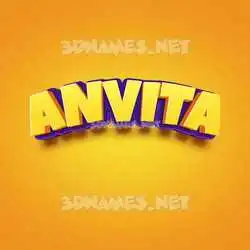 anvita in Orange Toon style - 3D name wallpaper