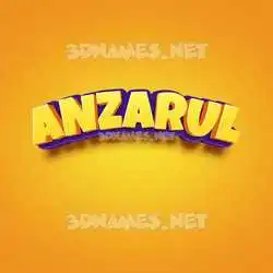 anzarul in Orange Toon style - 3D name wallpaper