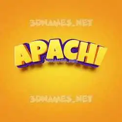 apachi in Orange Toon style - 3D name wallpaper