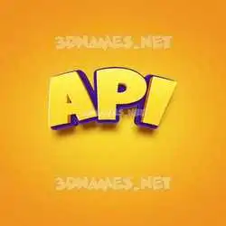 api in Orange Toon style - 3D name wallpaper