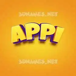 appi in Orange Toon style - 3D name wallpaper