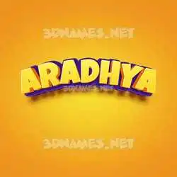 aradhya in Orange Toon style - 3D name wallpaper
