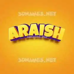 araish in Orange Toon style - 3D name wallpaper