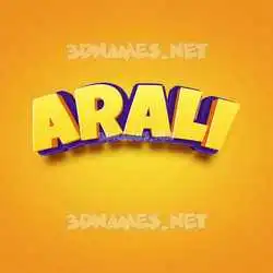 arali in Orange Toon style - 3D name wallpaper
