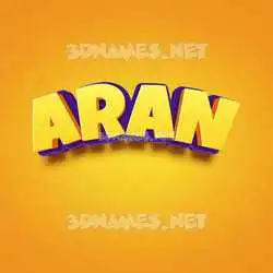 aran in Orange Toon style - 3D name wallpaper