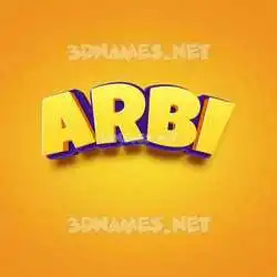 arbi in Orange Toon style - 3D name wallpaper