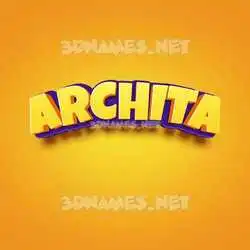 archita in Orange Toon style - 3D name wallpaper