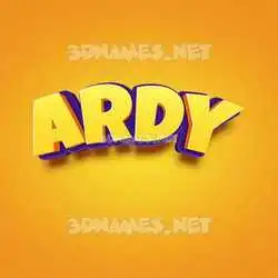 ardy in Orange Toon style - 3D name wallpaper