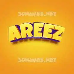 areez in Orange Toon style - 3D name wallpaper