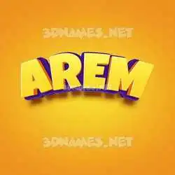 arem in Orange Toon style - 3D name wallpaper