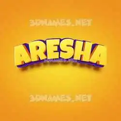 aresha in Orange Toon style - 3D name wallpaper