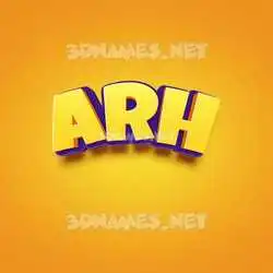 arh in Orange Toon style - 3D name wallpaper