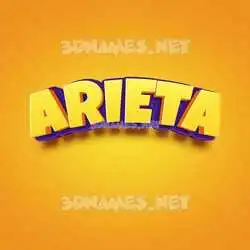 arieta in Orange Toon style - 3D name wallpaper