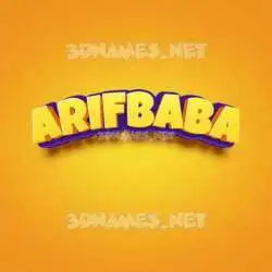 arifbaba in Orange Toon style - 3D name wallpaper