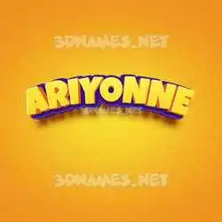 ariyonne in Orange Toon style - 3D name wallpaper