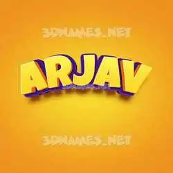 arjav in Orange Toon style - 3D name wallpaper