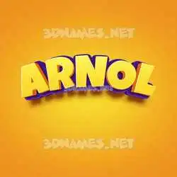 arnol in Orange Toon style - 3D name wallpaper