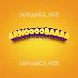 arnoooobaaaa in Orange Toon style - 3D name wallpaper