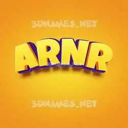 arnr in Orange Toon style - 3D name wallpaper