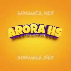 arora hs in Orange Toon style - 3D name wallpaper
