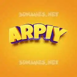 arpiy in Orange Toon style - 3D name wallpaper