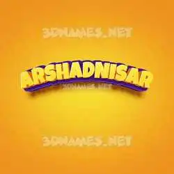 arshadnisar in Orange Toon style - 3D name wallpaper