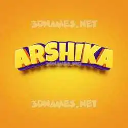 arshika in Orange Toon style - 3D name wallpaper