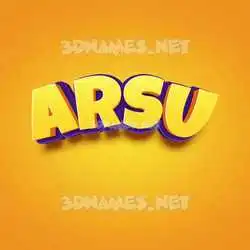 arsu in Orange Toon style - 3D name wallpaper