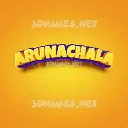 arunachala in Orange Toon style - 3D name wallpaper