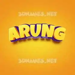 arung in Orange Toon style - 3D name wallpaper