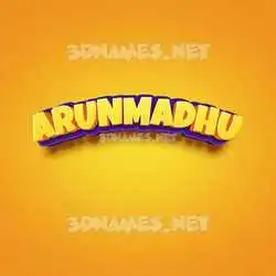 arunmadhu in Orange Toon style - 3D name wallpaper