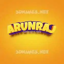arunraj in Orange Toon style - 3D name wallpaper