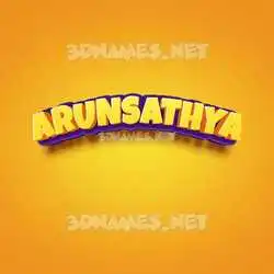 arunsathya in Orange Toon style - 3D name wallpaper