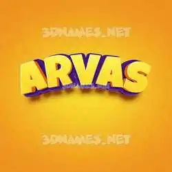 arvas in Orange Toon style - 3D name wallpaper